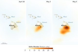 Sulfur dioxide emissoins over Kilauea from April 30-May 5.